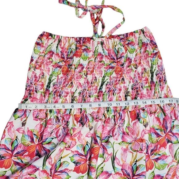 NWT Gypsie Blue Tie Around Neck Floral Maxi Dress SMALL - Picture 8 of 12